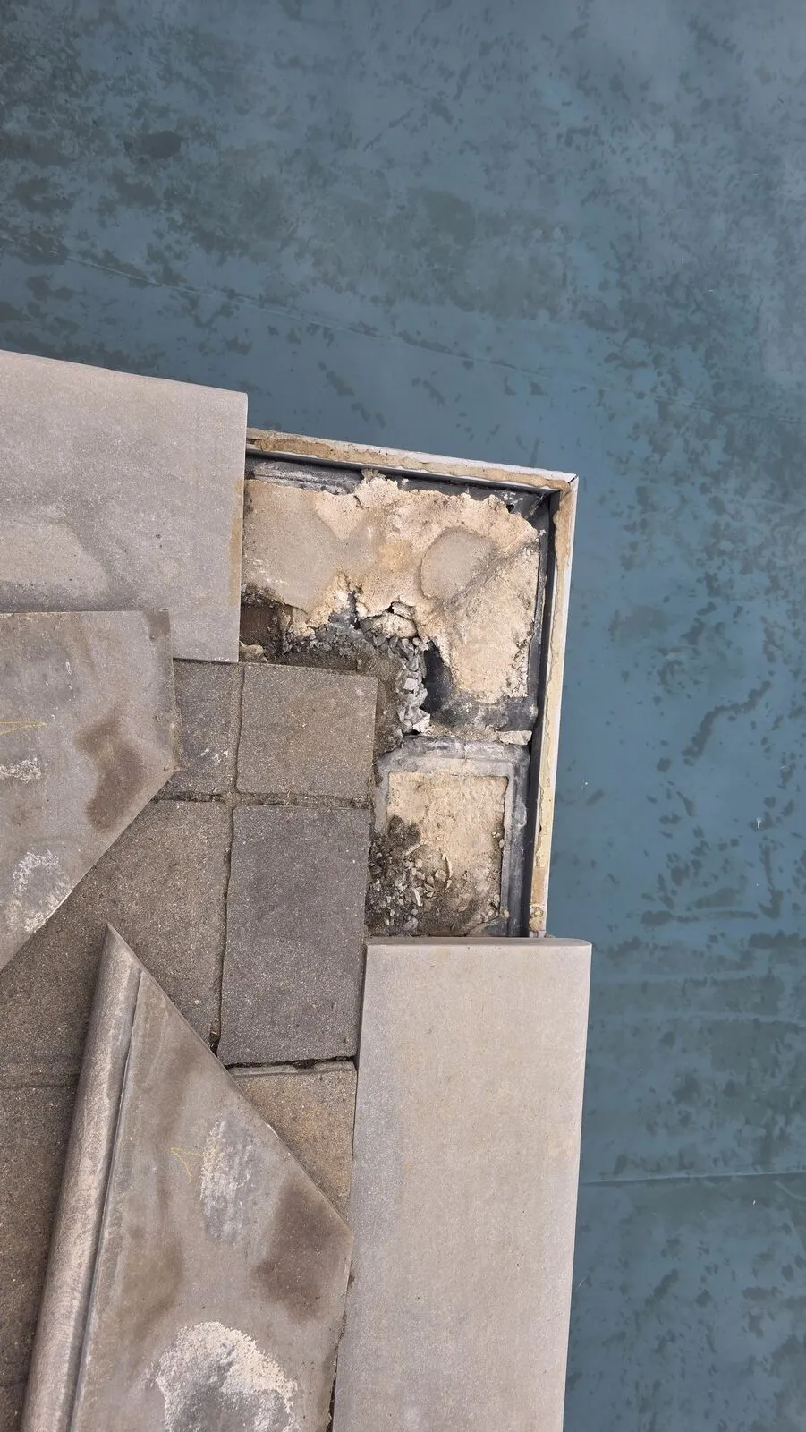 Pool coping and paver repair — before (2)