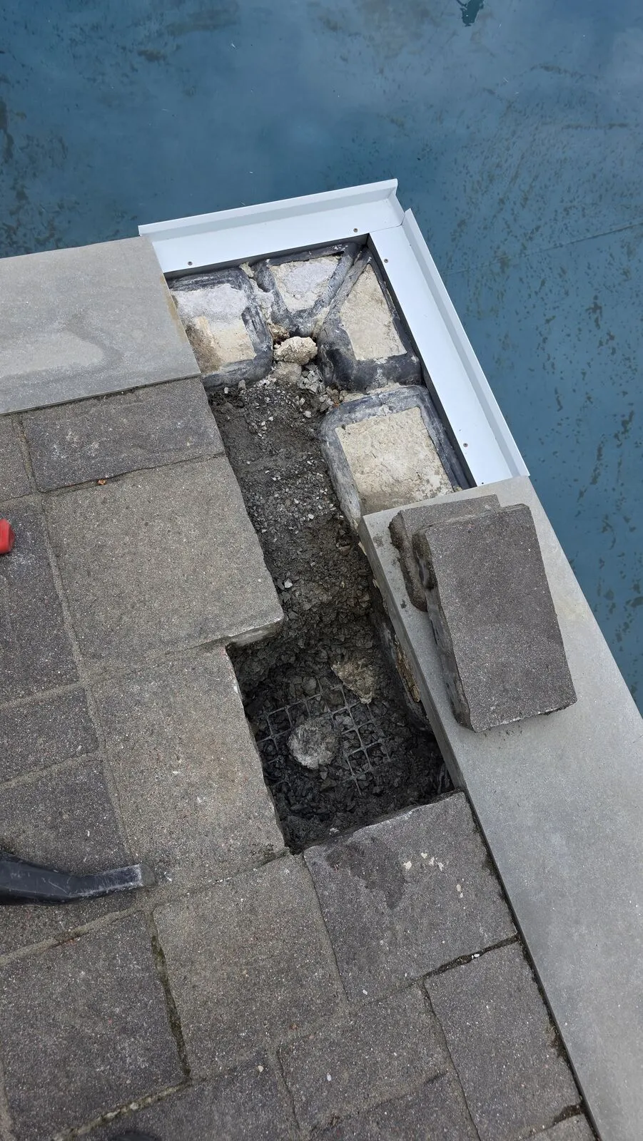 Pool coping and paver repair — work in progress (2)