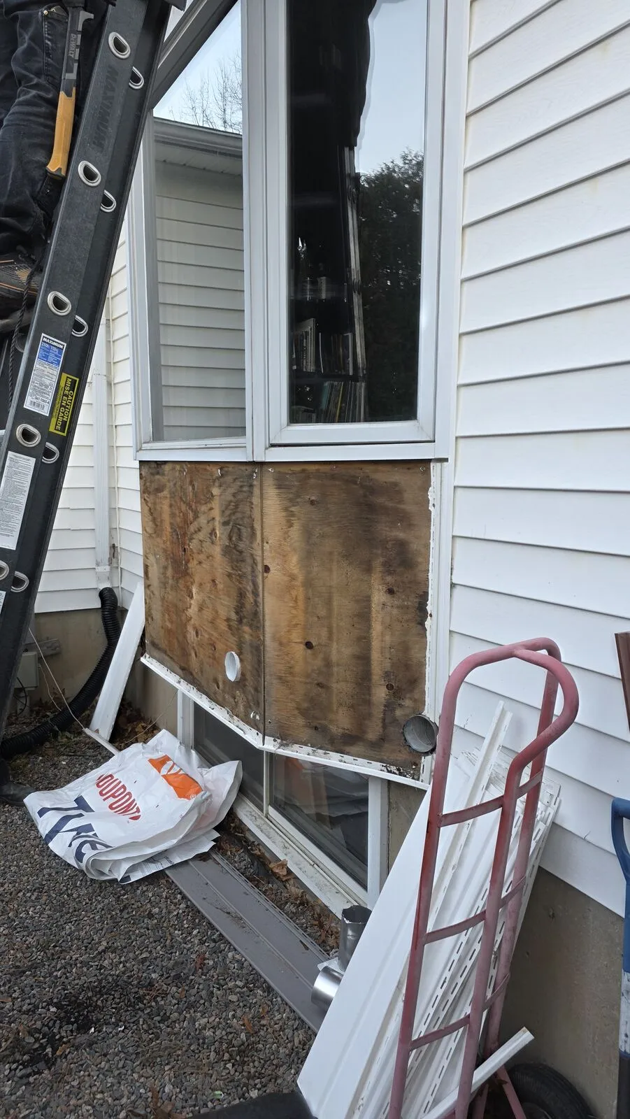 Bay window replacement and built-in window seat — work in progress (5)
