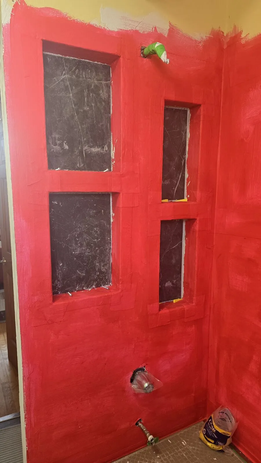 Bathroom remodel: tub surround, niches and hex accent — work in progress (6)