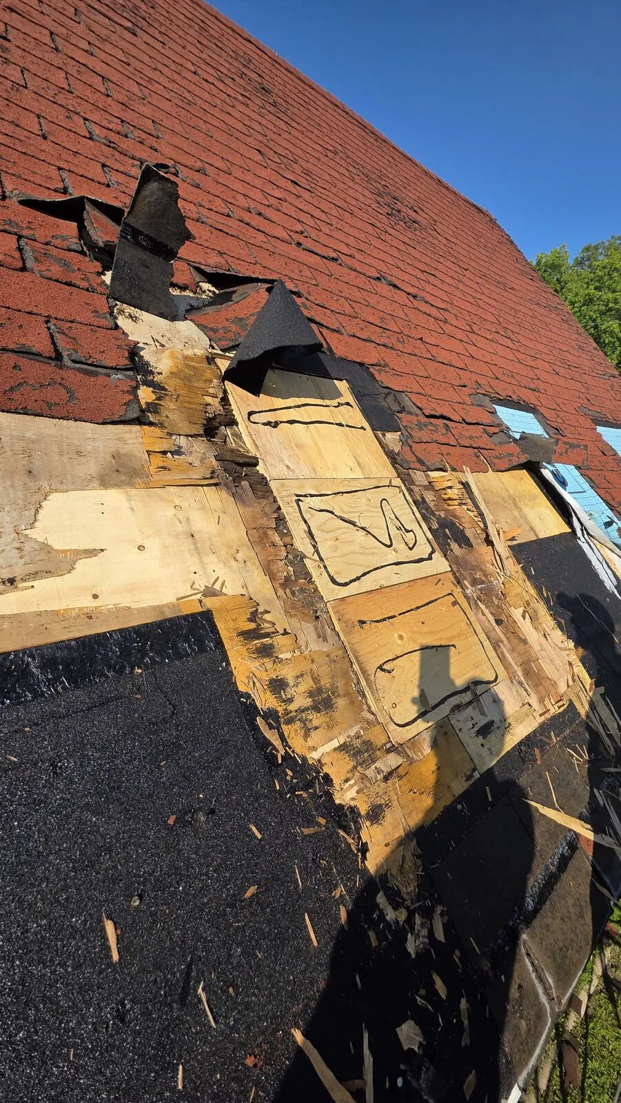Roof replacement and skylight removal — work in progress (7)