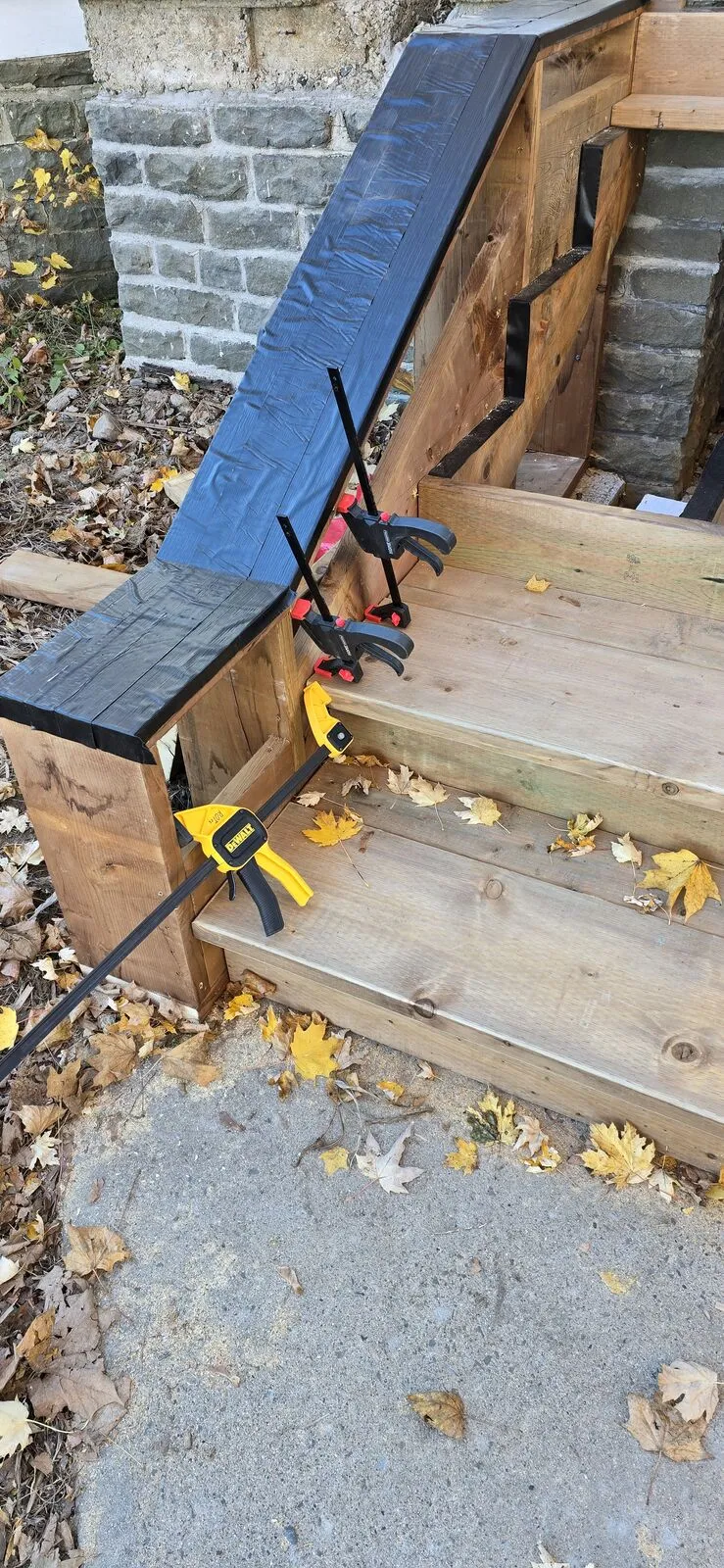 Front porch stairs with LED step lighting — work in progress (8)