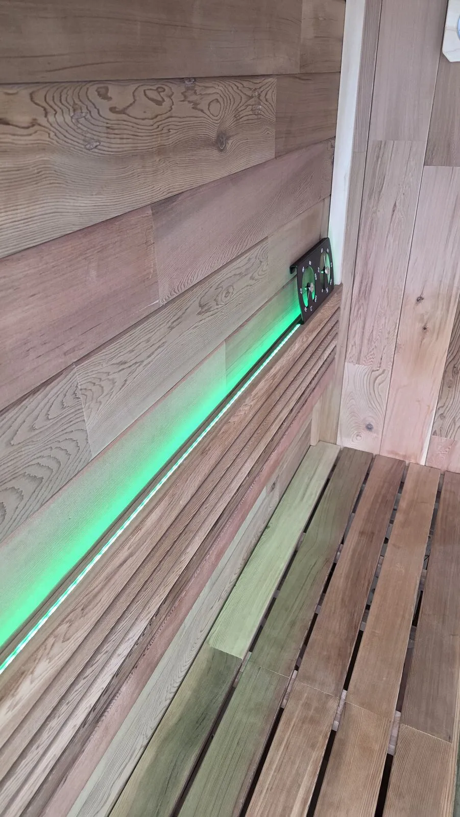 Backyard sauna under the covered patio — work in progress (8)